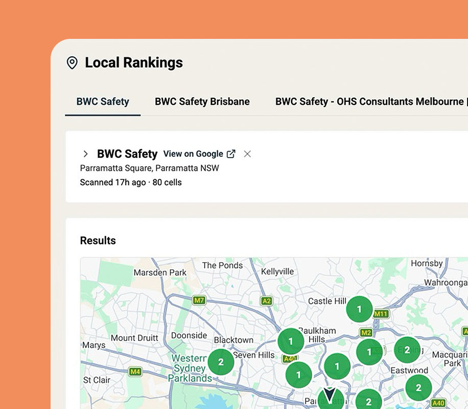 Surface local map pack and Google Business Profile visibility tracking