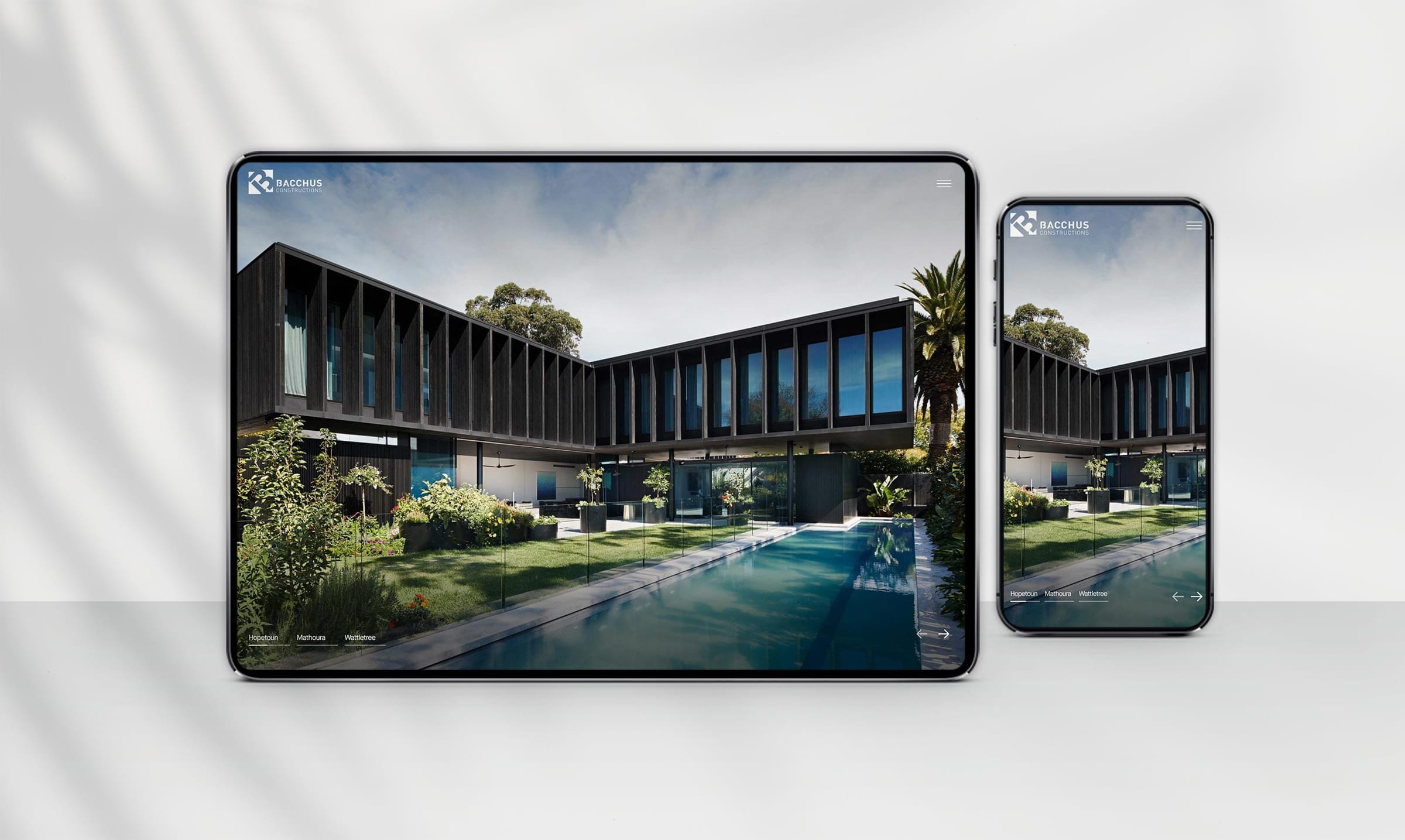 Bacchus Constructions - Website for a luxury residential construction company