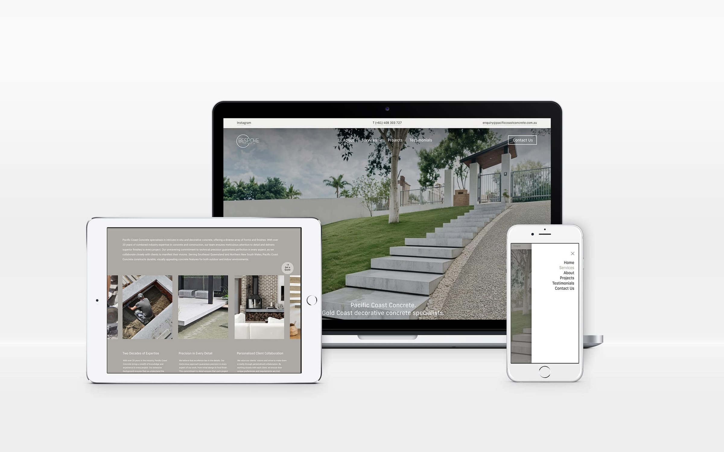 Bespoke Concrete Co design mock-up 1