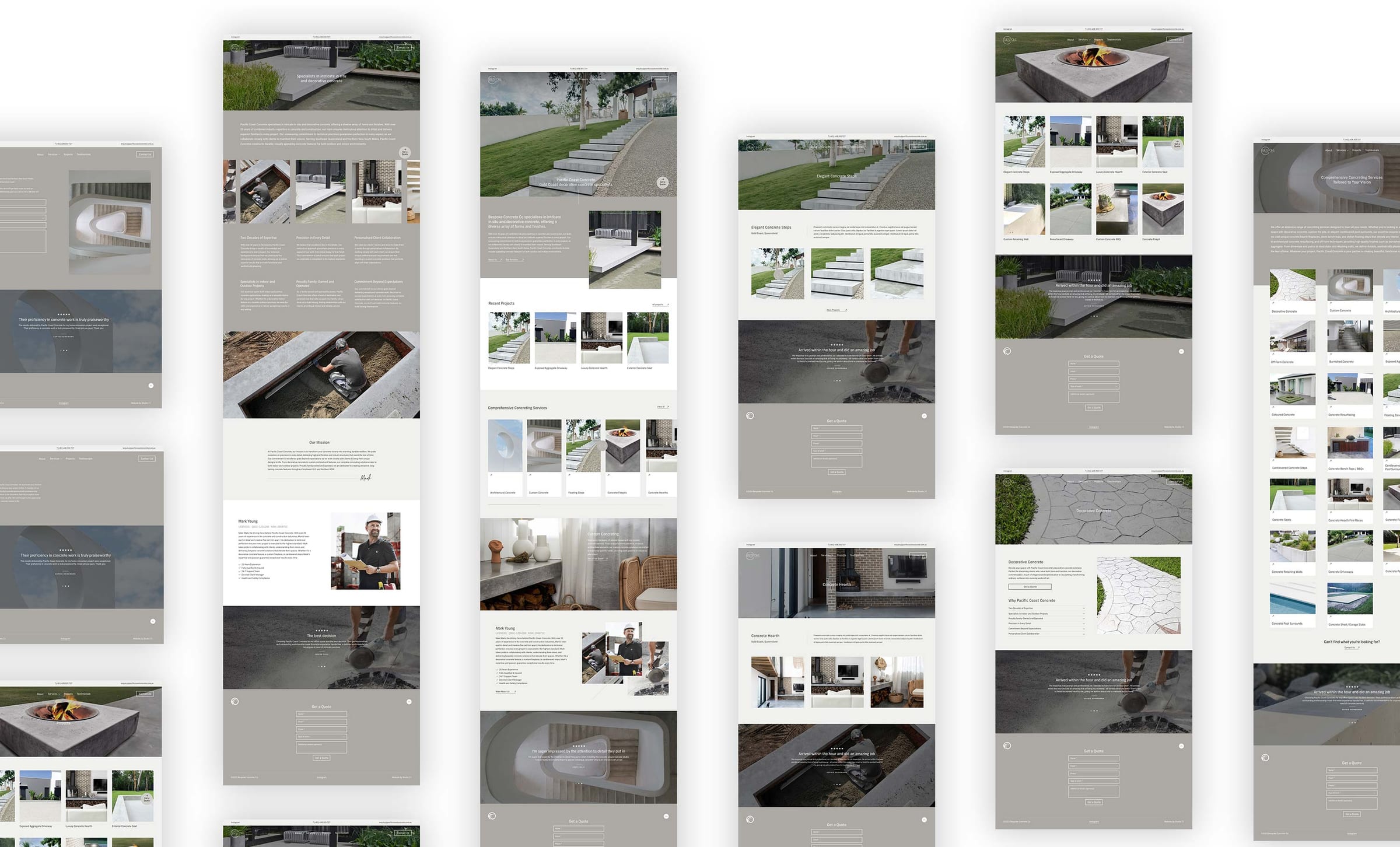 Bespoke Concrete Co design mock-up 2