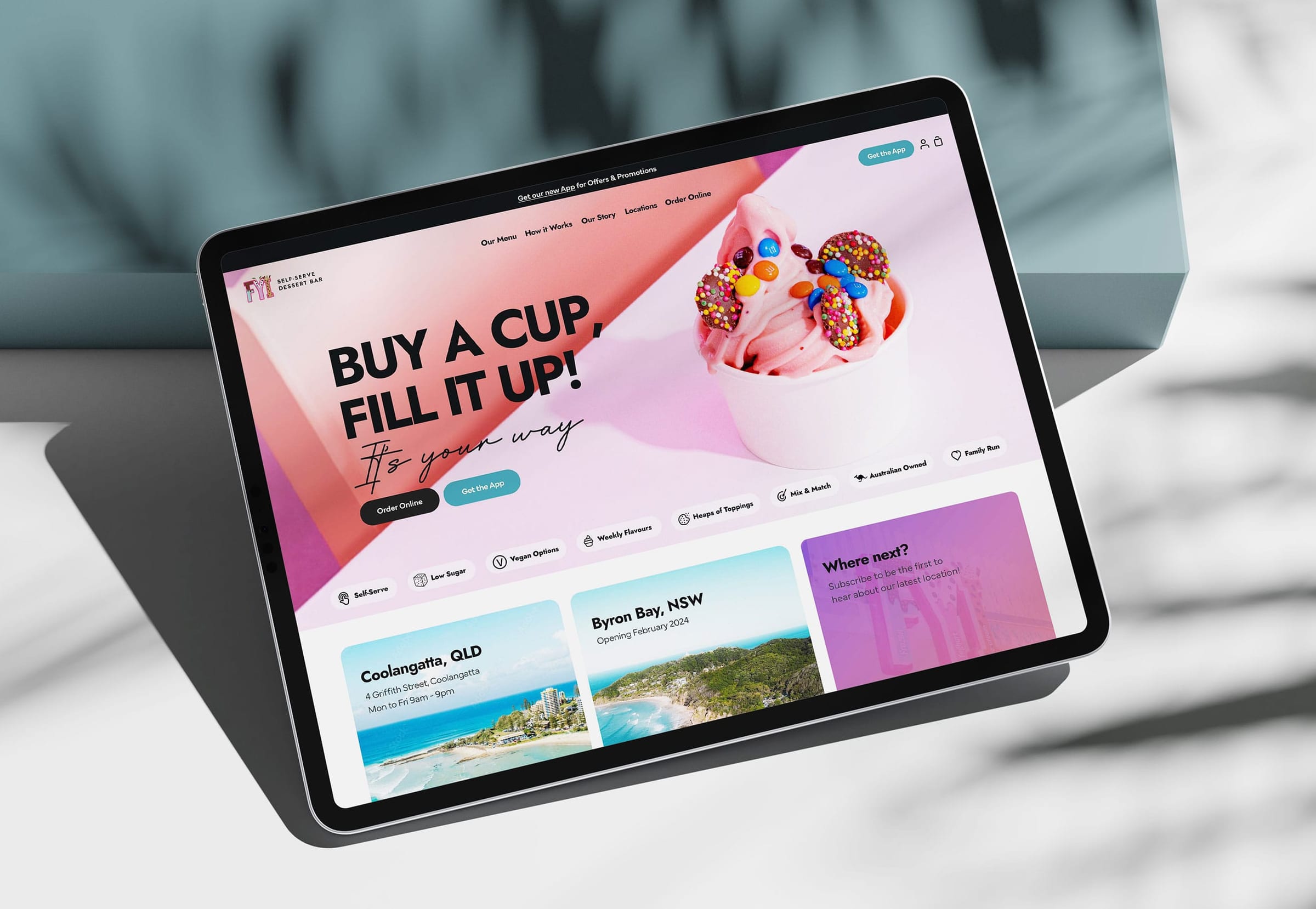 FYI (Frozen Yoghurt & Ice-Cream) design mock-up 1