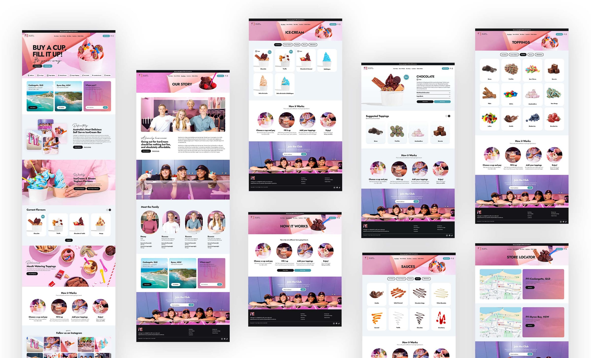 FYI (Frozen Yoghurt & Ice-Cream) design mock-up 2