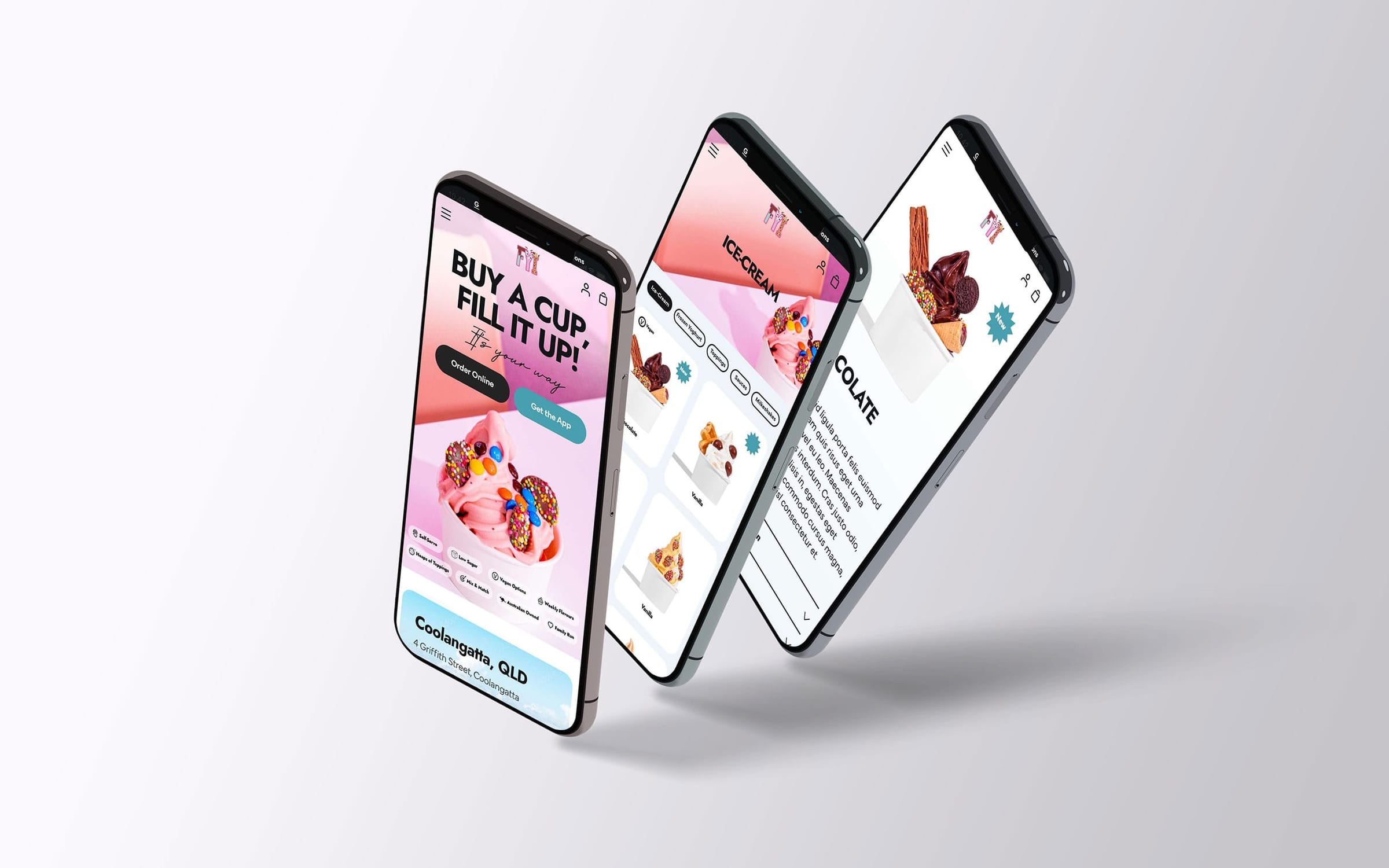 FYI (Frozen Yoghurt & Ice-Cream) design mock-up 3