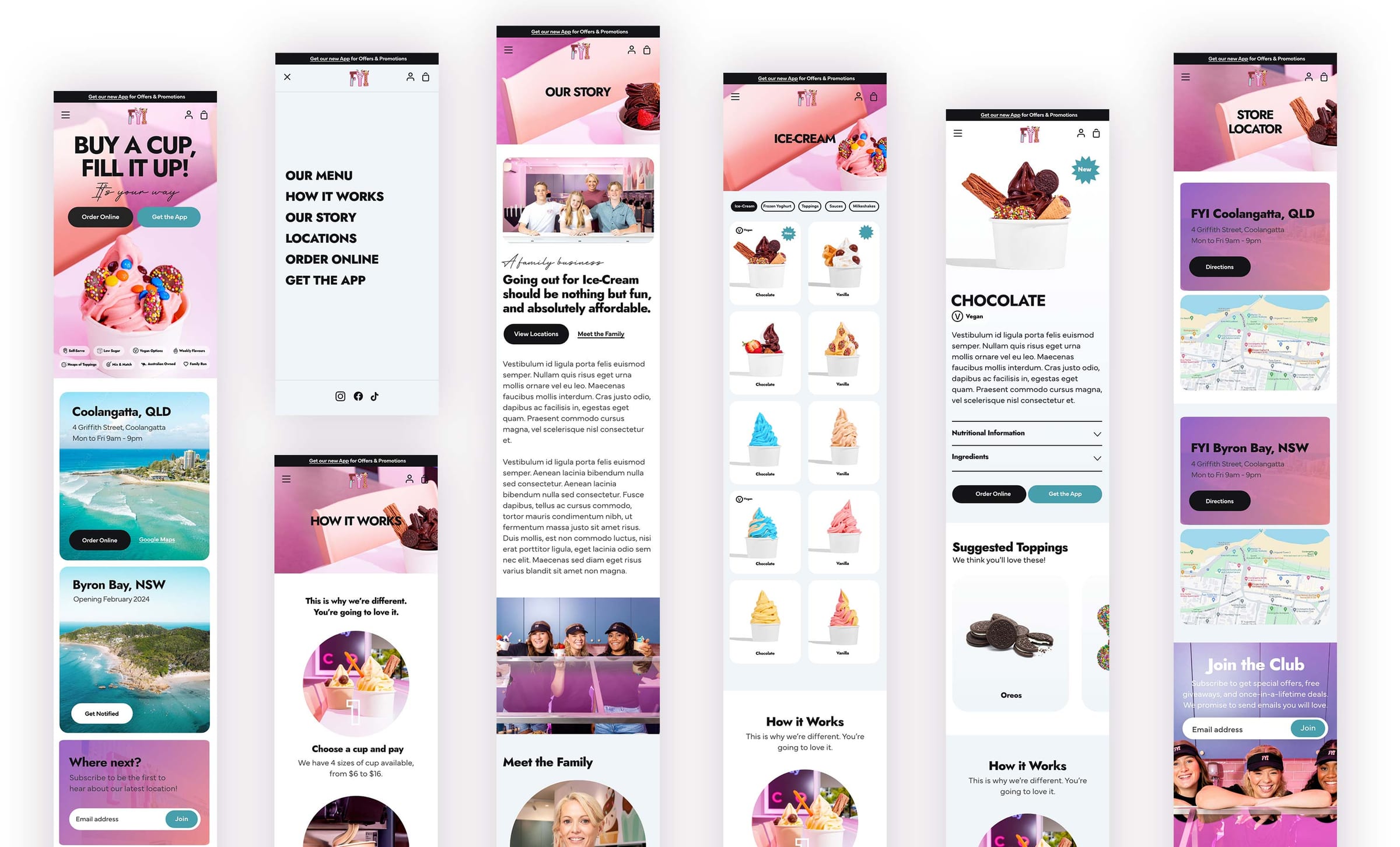 FYI (Frozen Yoghurt & Ice-Cream) design mock-up 4