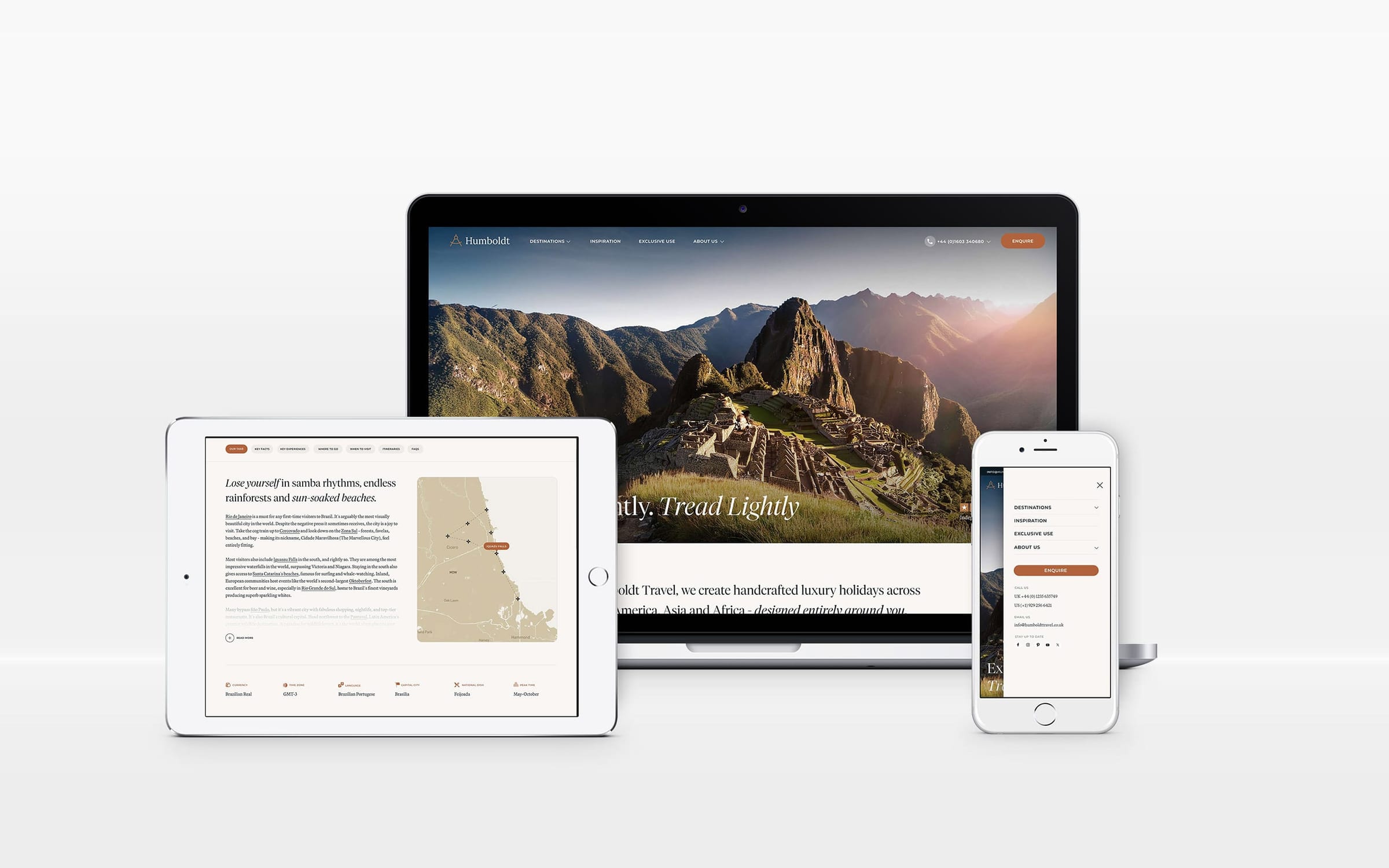 Humboldt Travel design mock-up 2