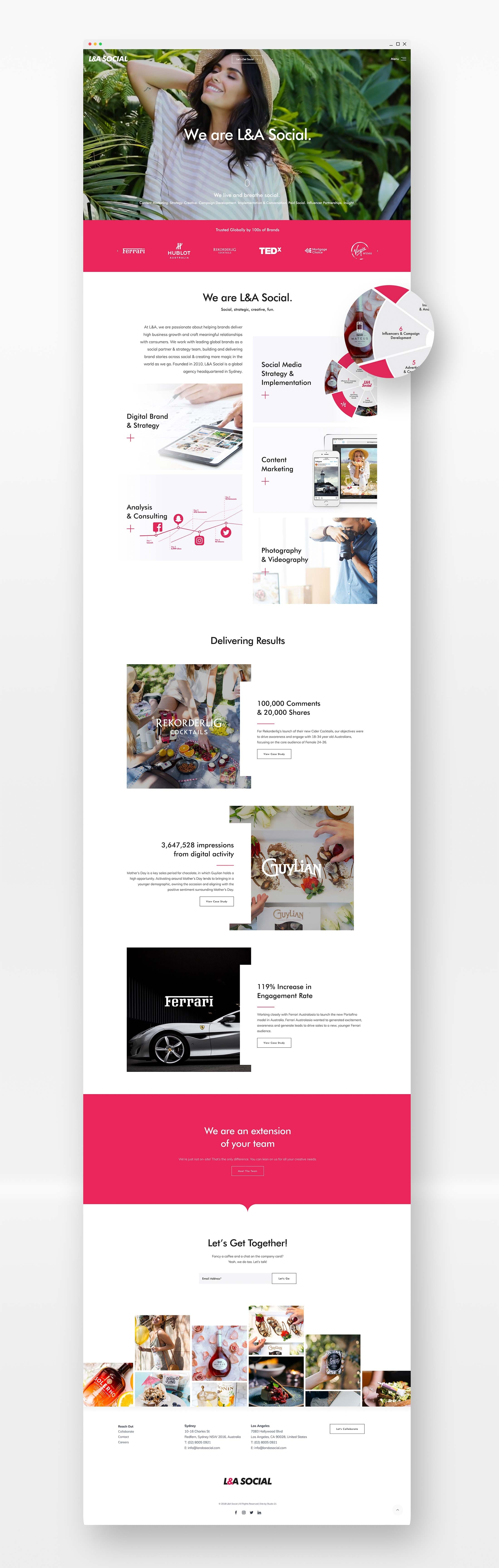L&A Social design mock-up 2
