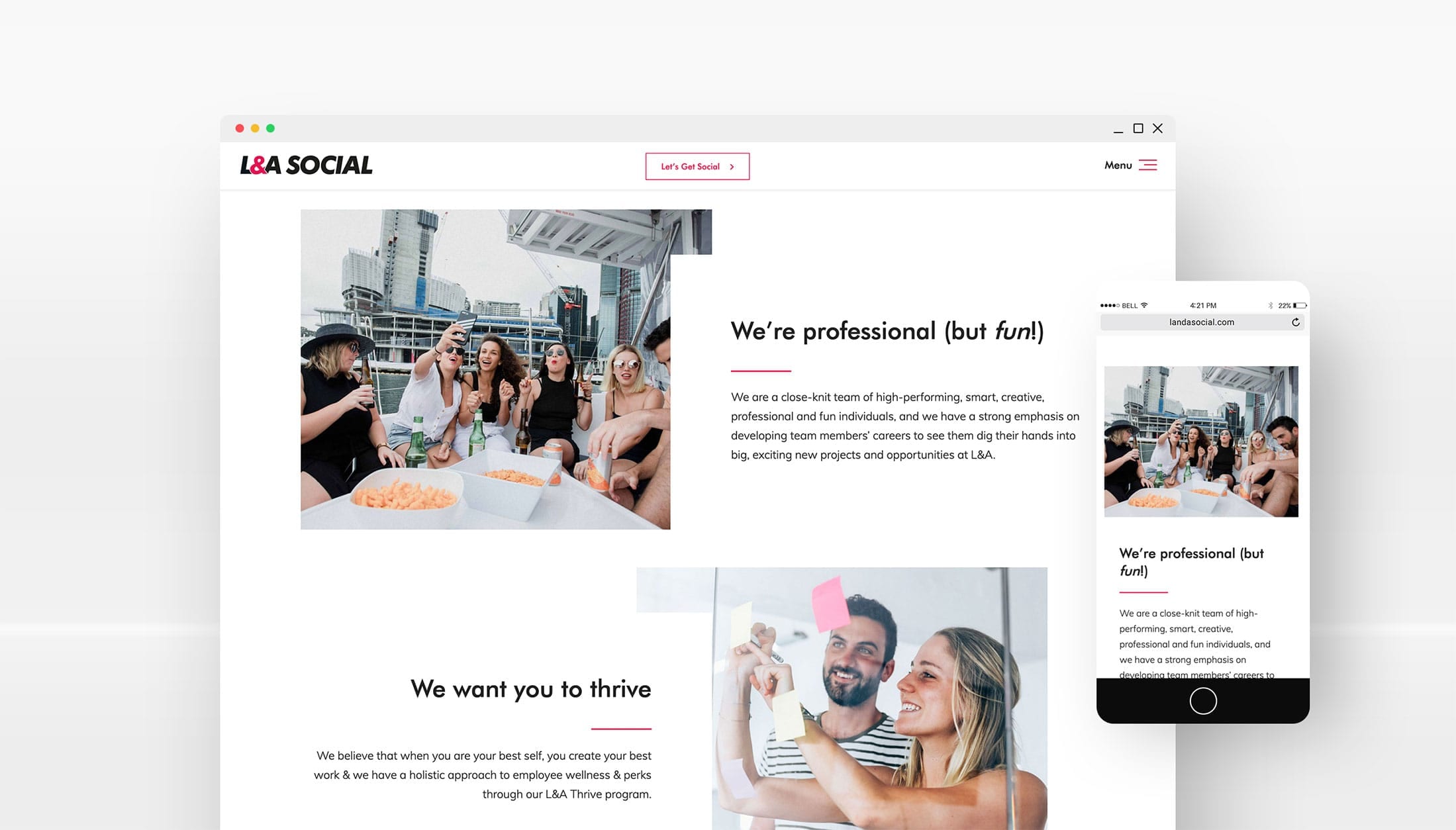 L&A Social design mock-up 5
