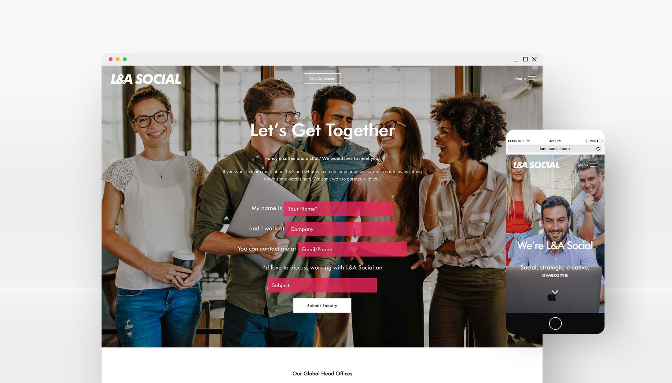 L&A Social design mock-up 7