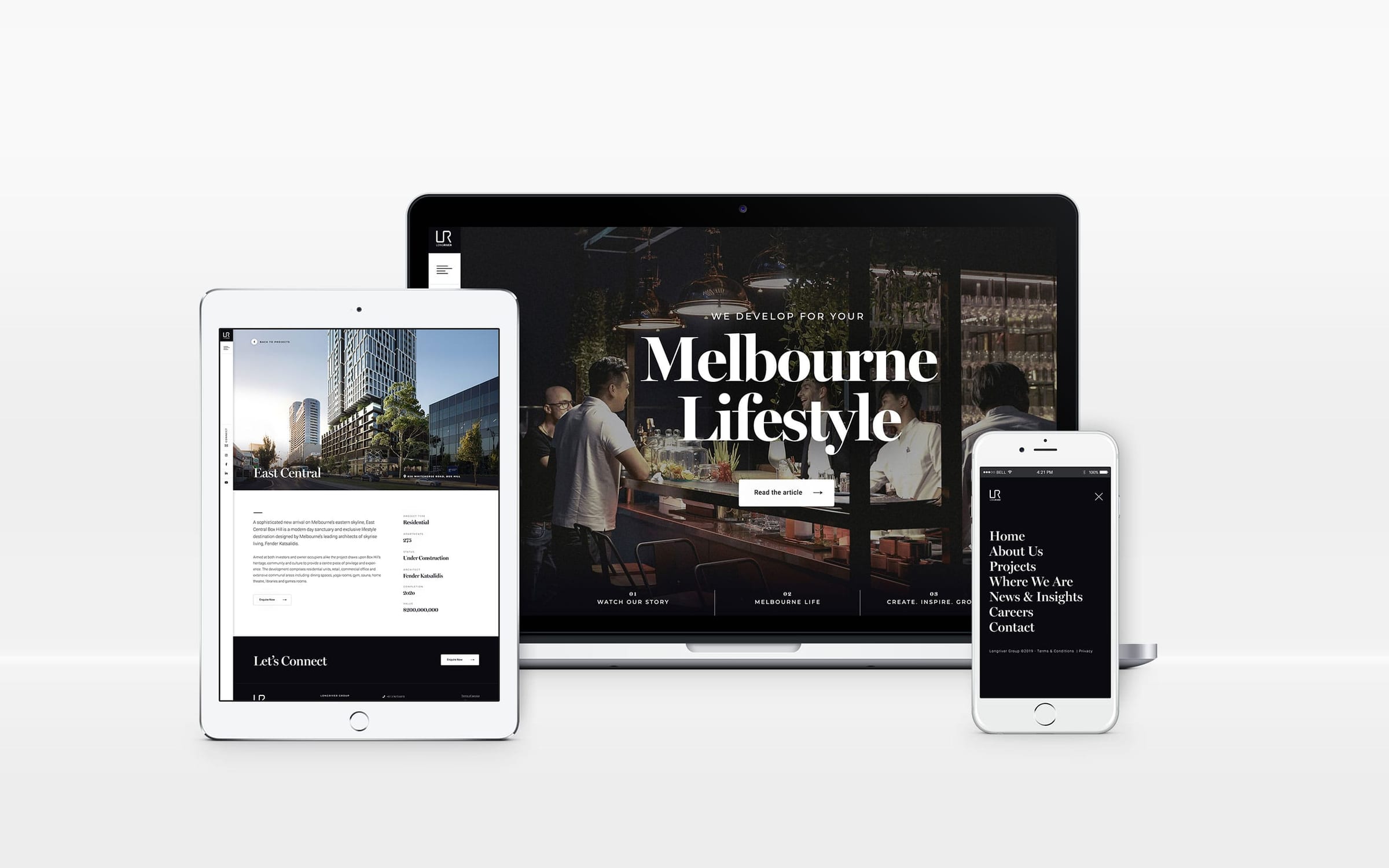 Longriver - WordPress redesign for a Melbourne property developer