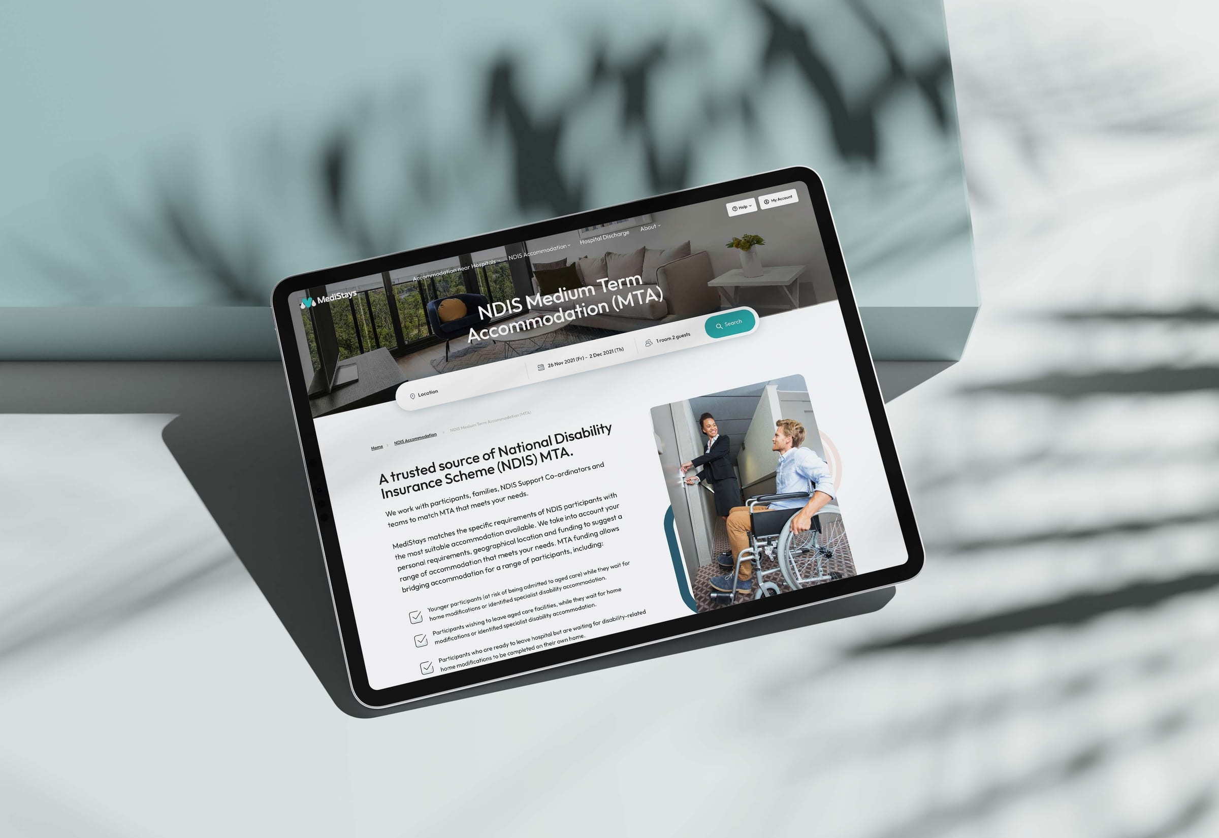 MediStays design mock-up 3