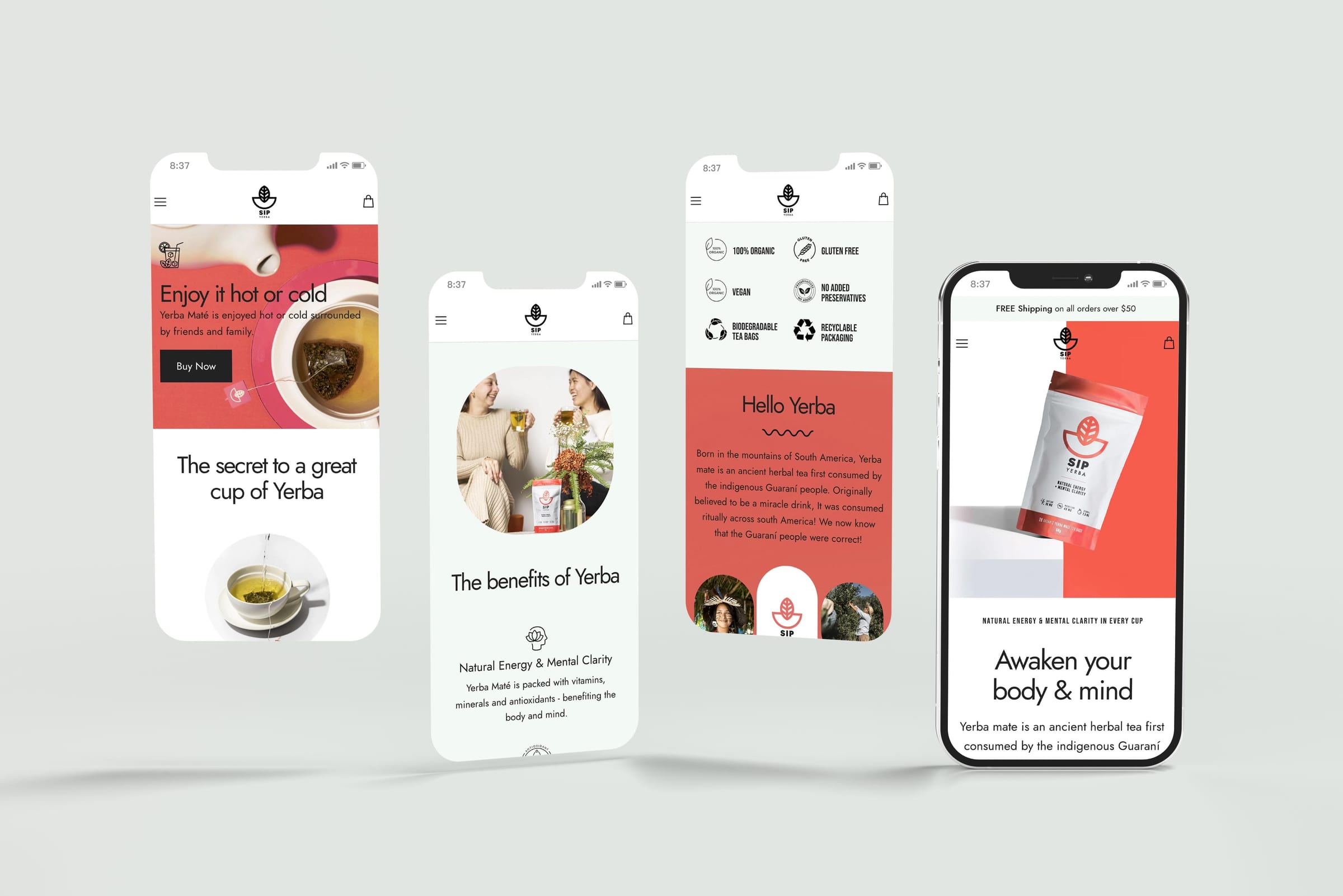 Sip Yerba - Shopify redesign for a herbal tea company