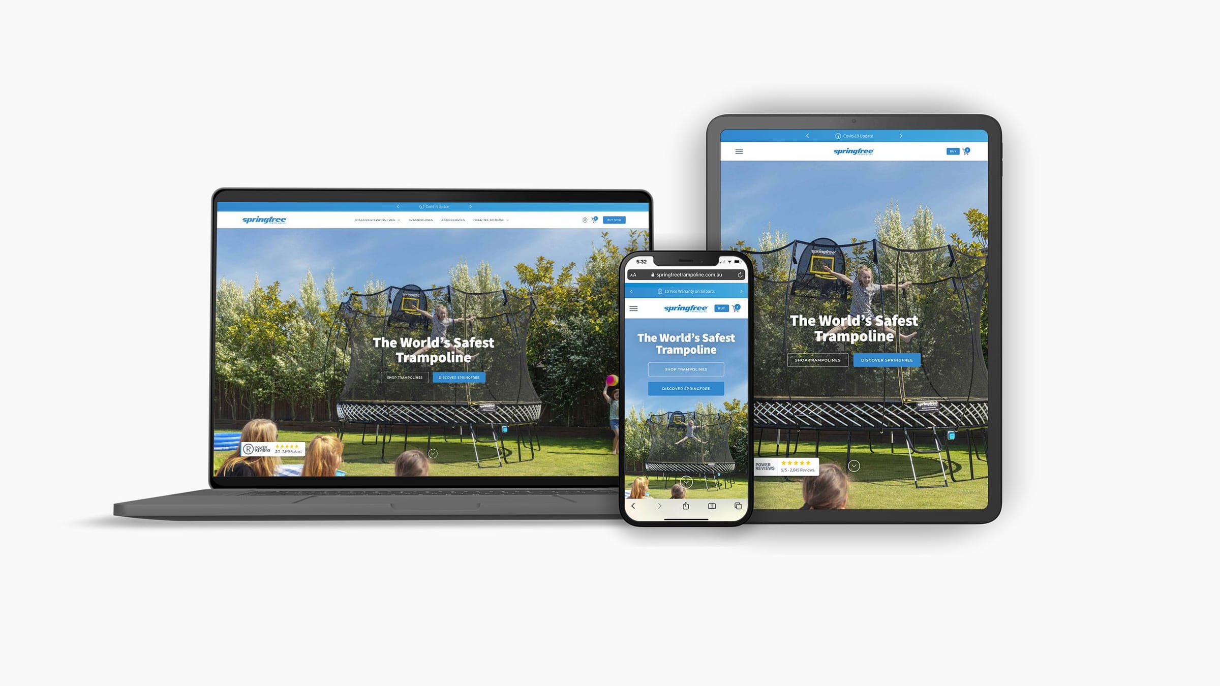 Springfree - Elevated user experience for a trampoline company