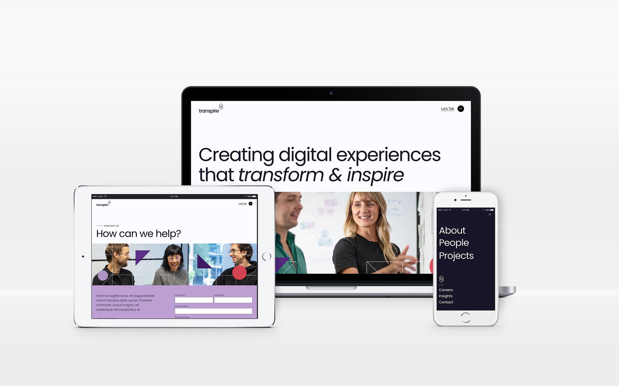 Transpire design mock-up 2
