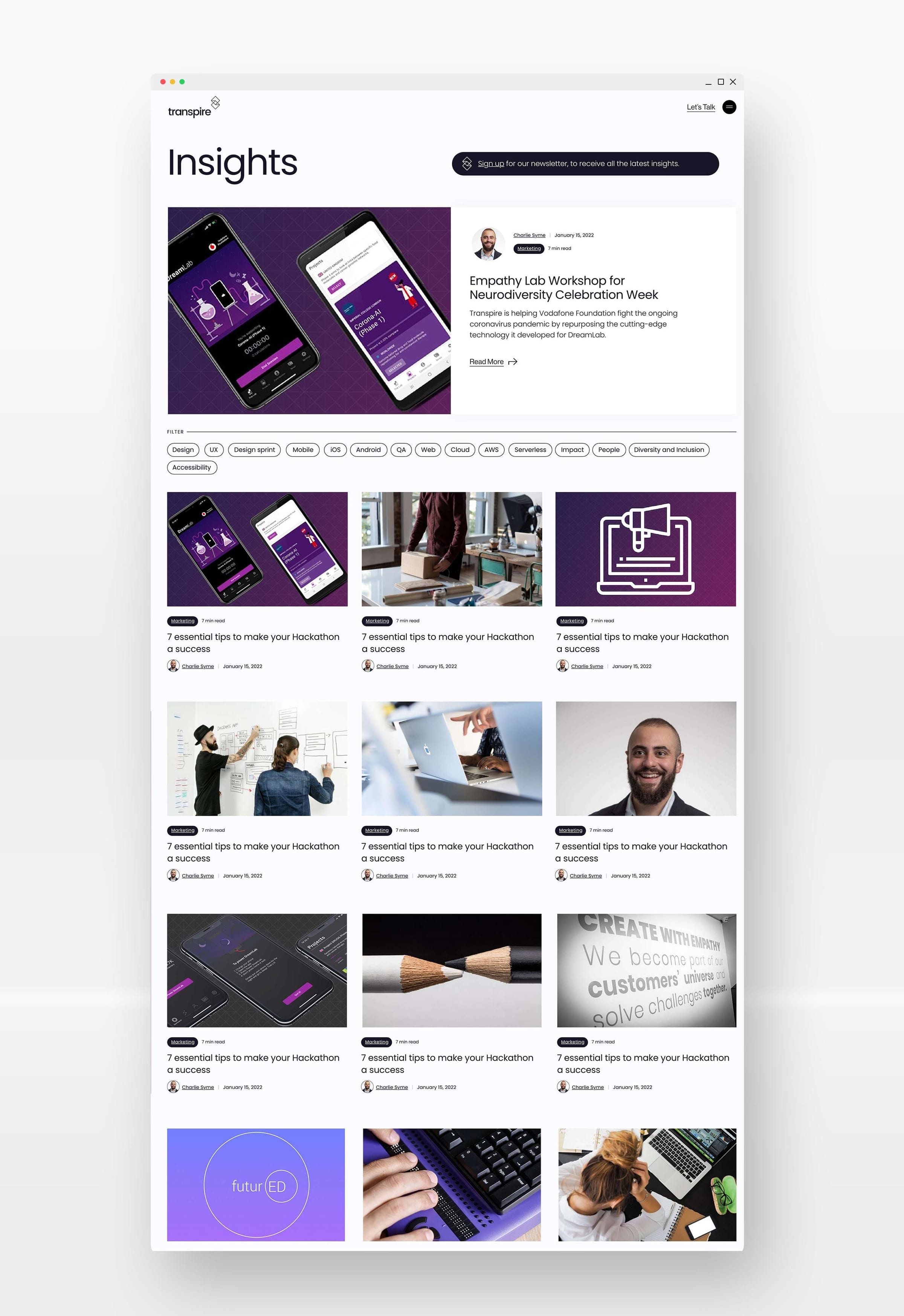 Transpire design mock-up 4