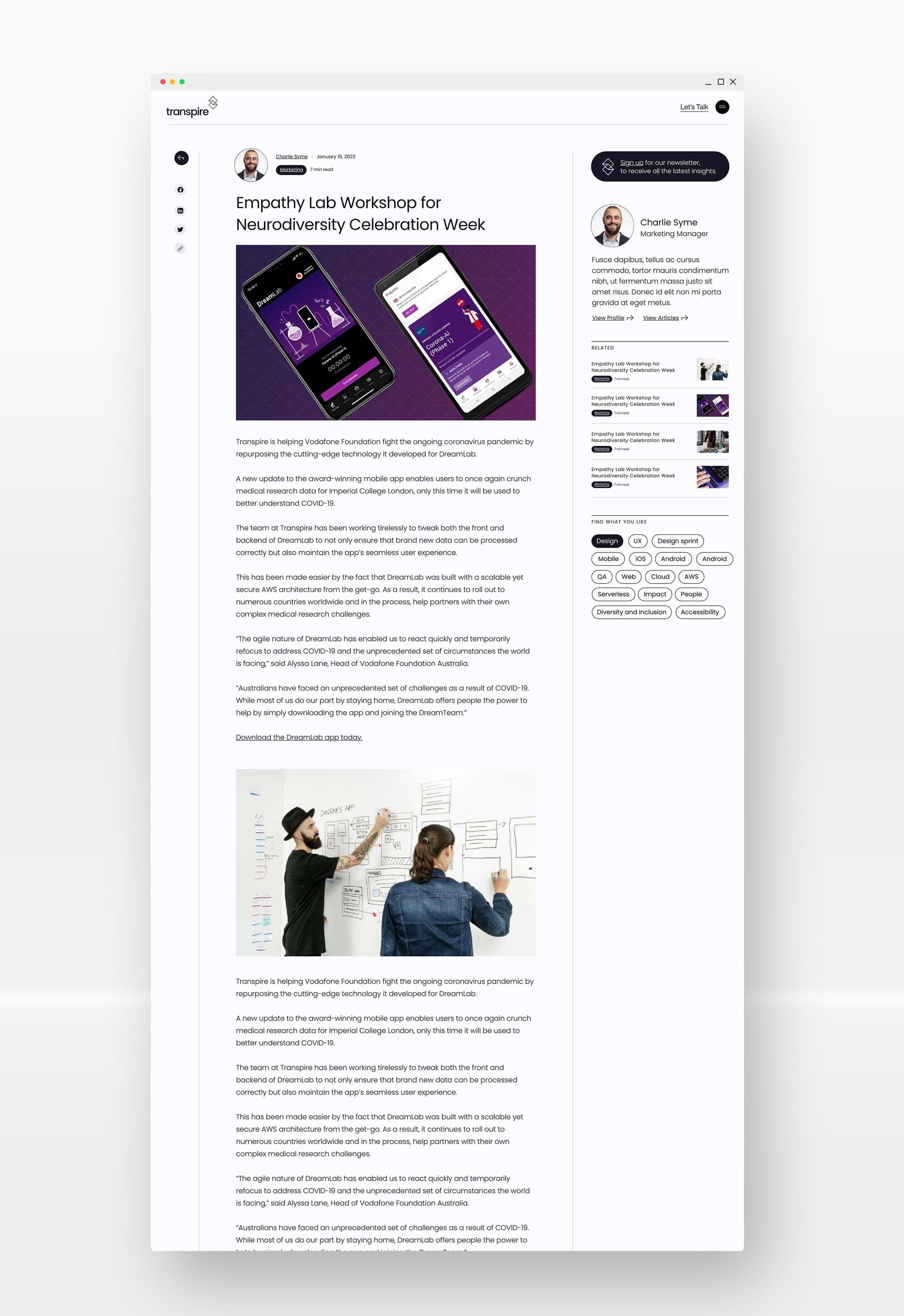 Transpire design mock-up 5