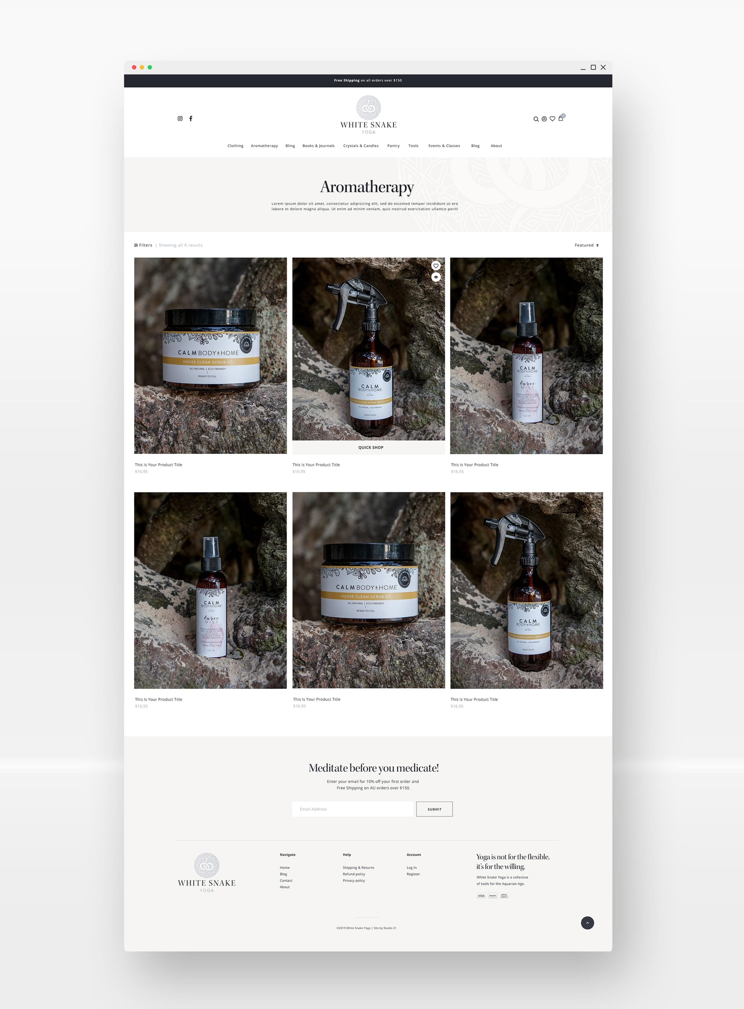 White Snake Yoga design mock-up 6
