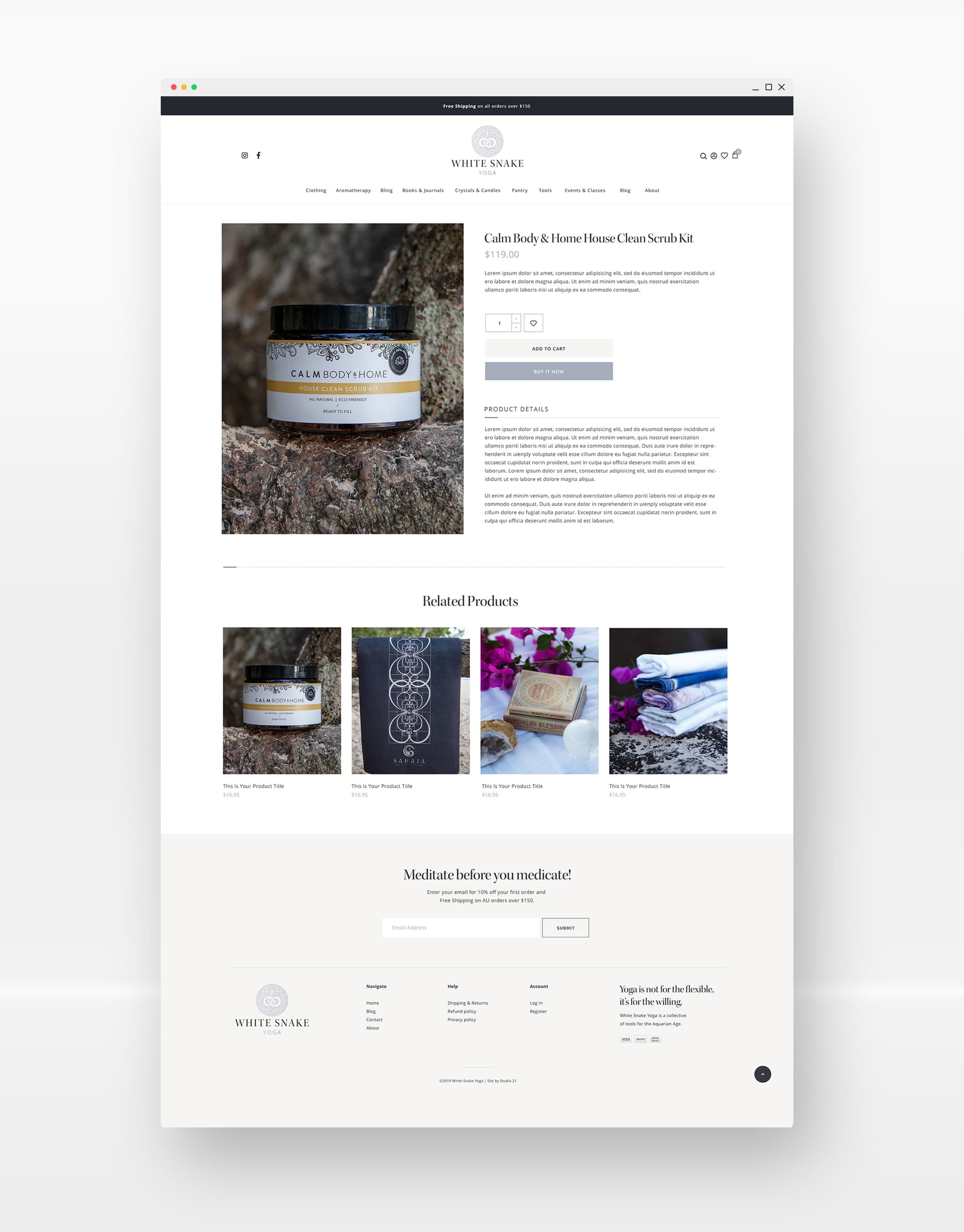 White Snake Yoga design mock-up 7